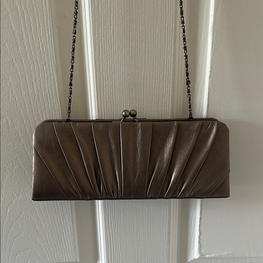 Elegant Metallic Bronze Clutch Bag
